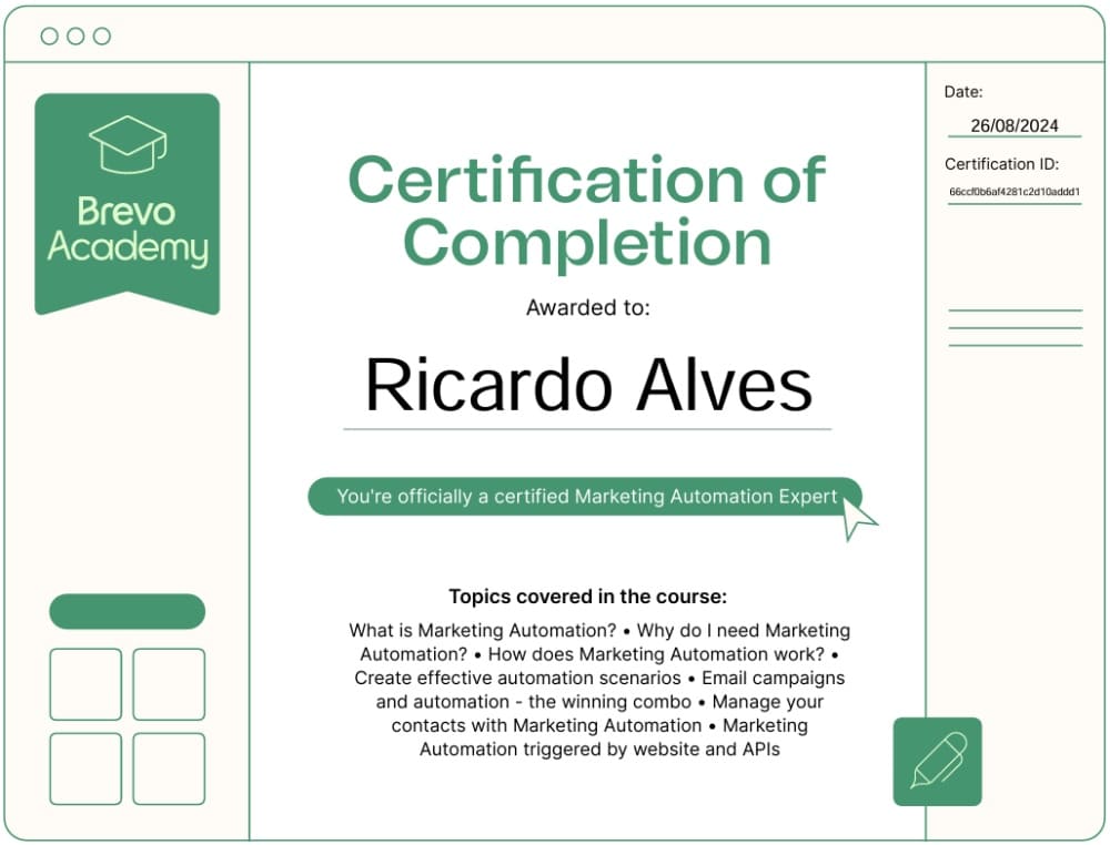 Ricardo Alves - Certificação Profissional Brevo Email Marketing