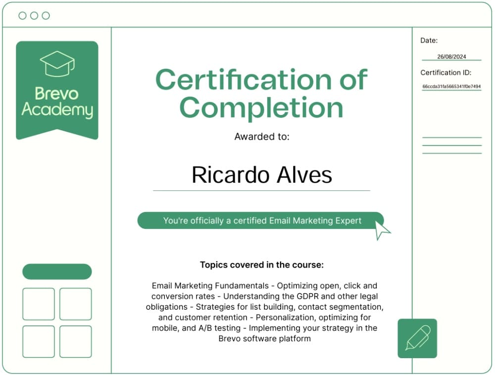 Ricardo Alves - Certificação Profissional Brevo Email Marketing
